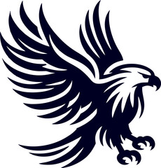 Eagle Silhouette Vector – Majestic Flying Bird Logo Design