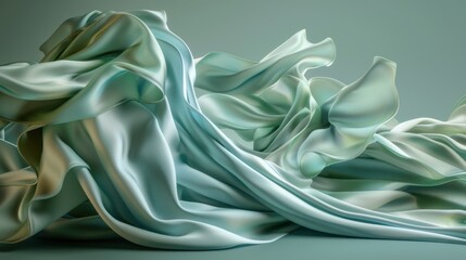 Elegant teal fabric folds