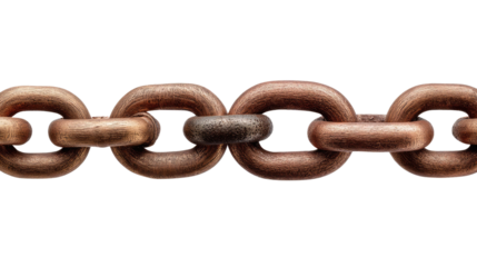 Interconnected Link: Close-up shot of interconnected chain links, each one intricately detailed and strong, symbolizing unity, strength, and reliability.