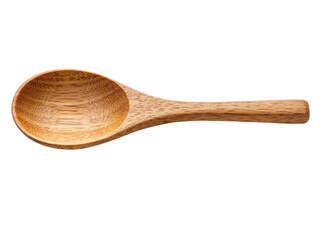 Wooden spoon isolated on transparent background, kitchen utensil for cooking and serving
