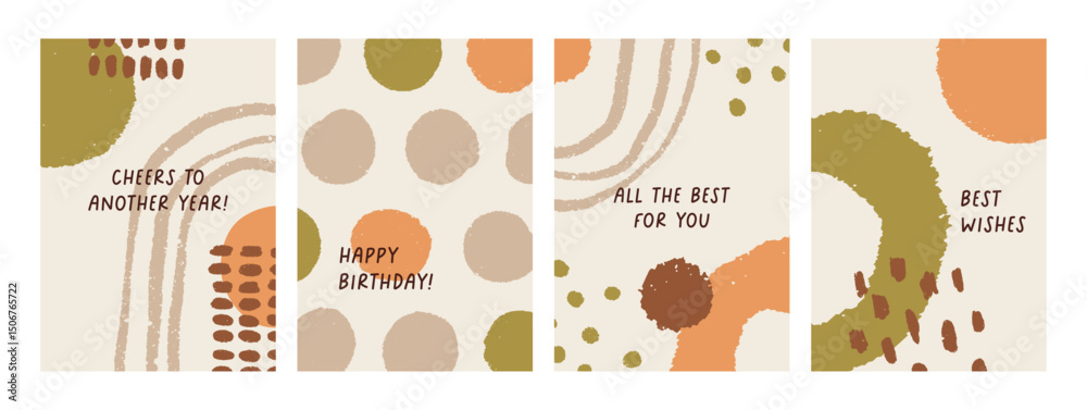 Leinwandbilder abstract poster design with modern doodle shapes, freehand scribbles. creative greeting post card te
