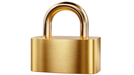 Golden Security: A gleaming golden padlock stands firm, embodying the essence of security, protection, and unwavering privacy in a world that demands assurance.