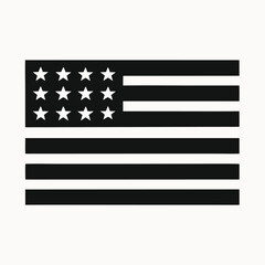 American Flag Simple Black and White Vector Graphic