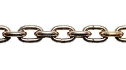 Obraz premium Chain of Strength and Connection: A close-up view reveals the robust links of a sturdy chain, symbolizing strength, unity, and interconnectedness, conveying the message of resilience, security.