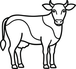 Cow outline vector icon isolated transparent background