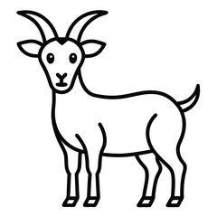 goat outline vector illustration on transparent background