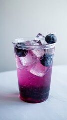 Vibrant Blueberry Delight: A refreshing view of a stunning, delicious blueberry drink, capturing its aesthetic charm.