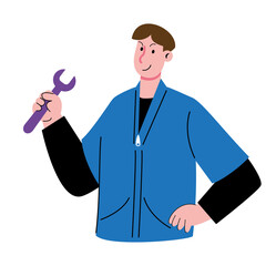 Mechanic with a Wrench