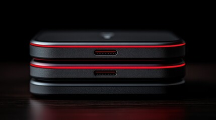 Two stacked modern devices