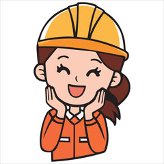 Obraz premium happy woman worker vector illustration
