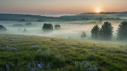morning mist over the river