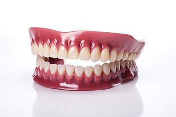 Obraz premium Teeth that meet and have gums as a base on the upper and lower teeth.