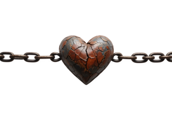 heart shaped chain، Metal Chain a Weathered Heart