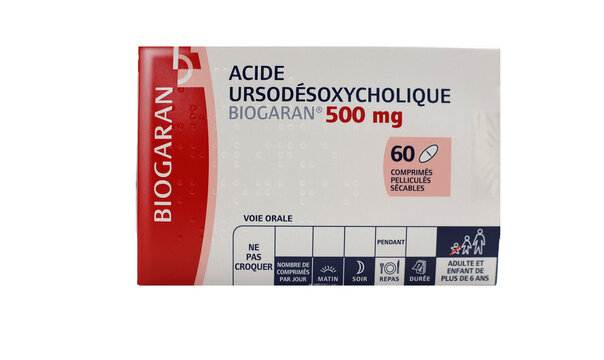  boite de comprim&eacute;s  d'acide ursod&eacute;soxycholique du laboratoire Biogaran