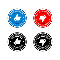 Set of badge like and dislike, thumbs up and thumbs down symbols, vector stamps.