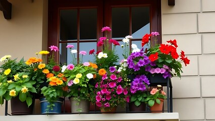 Fototapeta premium flowers in pots