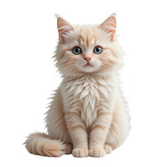 Fototapeta premium Fluffy Cream Kitten with Blue Eyes 