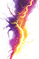 Vibrant lightning bolt striking through a colorful abstract background with swirling colors