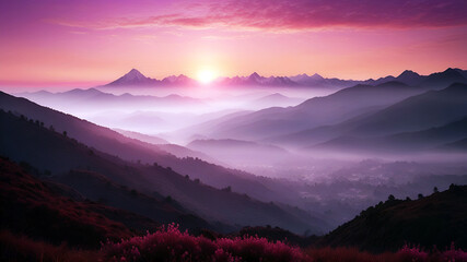 Fototapeta premium sunrise in the mountains