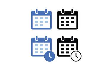 Calendar Icon collection. Set of calendar symbols. Meeting Deadlines icon. Calendar or appointment schedule flat icon. 