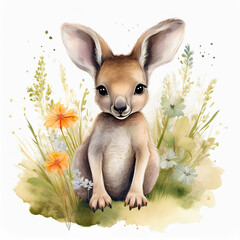 Adorable Kangaroo Illustration for Kids' Room and Safari Nursery Decor