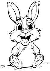 Obraz premium A cute rabbit laughing with its mouth open.