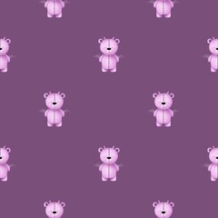 Frankenstein Teddy Seamless Pattern on Moody Base