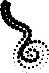 Line dotted halftone shape, waves, swirl, curve