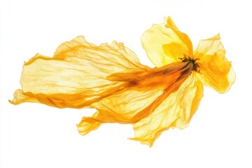 Naklejka premium Delicate yellow flower petals isolated on white background