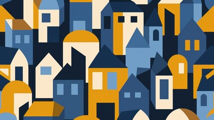 Colorful abstract cityscape pattern