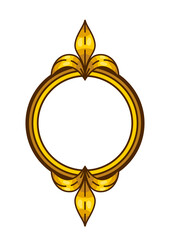Floral frame in baroque style. Decorative curling plant.