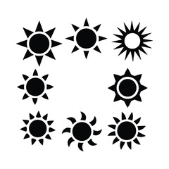 A versatile collection of sun icons and symbols, perfect for design projects