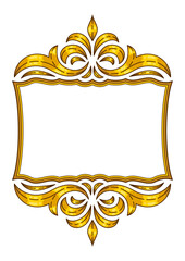Floral frame in baroque style. Decorative curling plant.
