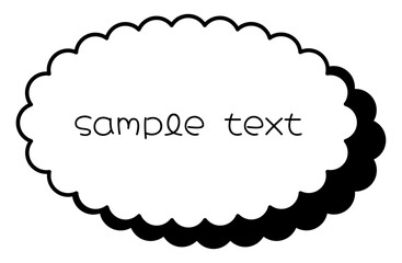 ポップなフレームベクターイラスト モノクロ あしらい 枠