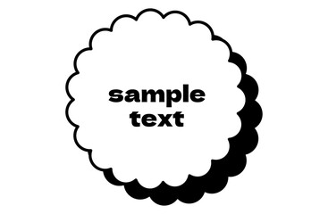 ポップなフレームベクターイラスト モノクロ あしらい 枠