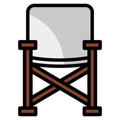 Camp Chair  Icon Element For Design