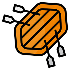 River Raft  Icon Element For Design