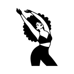 Black and White Illustration of a Woman Portraying Body Positivity
