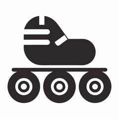 Rollers with internal pressure, pressing or loading sign icon vector on white background.