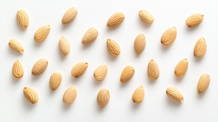 Obraz premium A Collection of Almonds on White Background