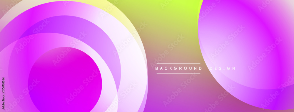 Aufkleber Abstract vibrant background. Overlapping circles create dynamic visual effect. Gradient colors blend smoothly, offering modern aesthetic.