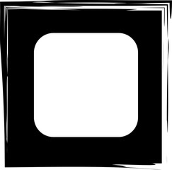 Square brush frames with rounded square border layout