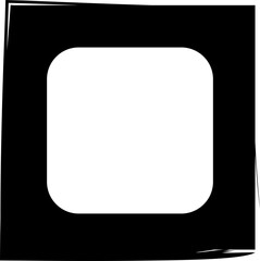 Square brush frames with rounded square border layout