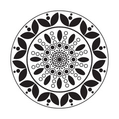 mandala design silhouette vector style with white background