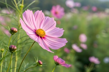 Obraz premium Stunning Pink Cosmos Flower in Full Bloom