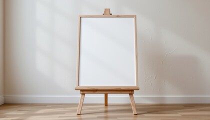 Blank white on wooden easel, a fresh start for artistic expression