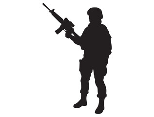 EMALE SOLDIER SILHOUETTE