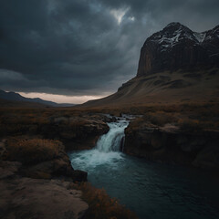 sunset over the river