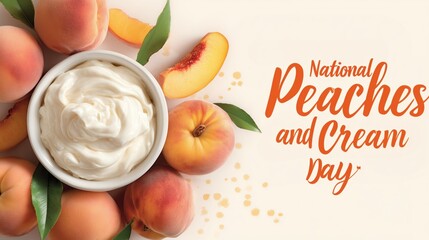 National Peaches and Cream Day, illustration