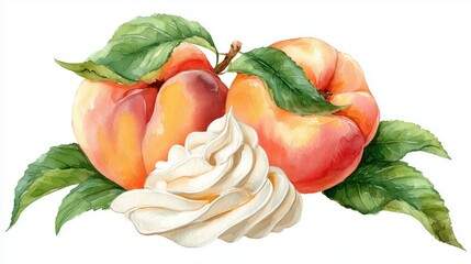 National Peaches and Cream Day, illustration